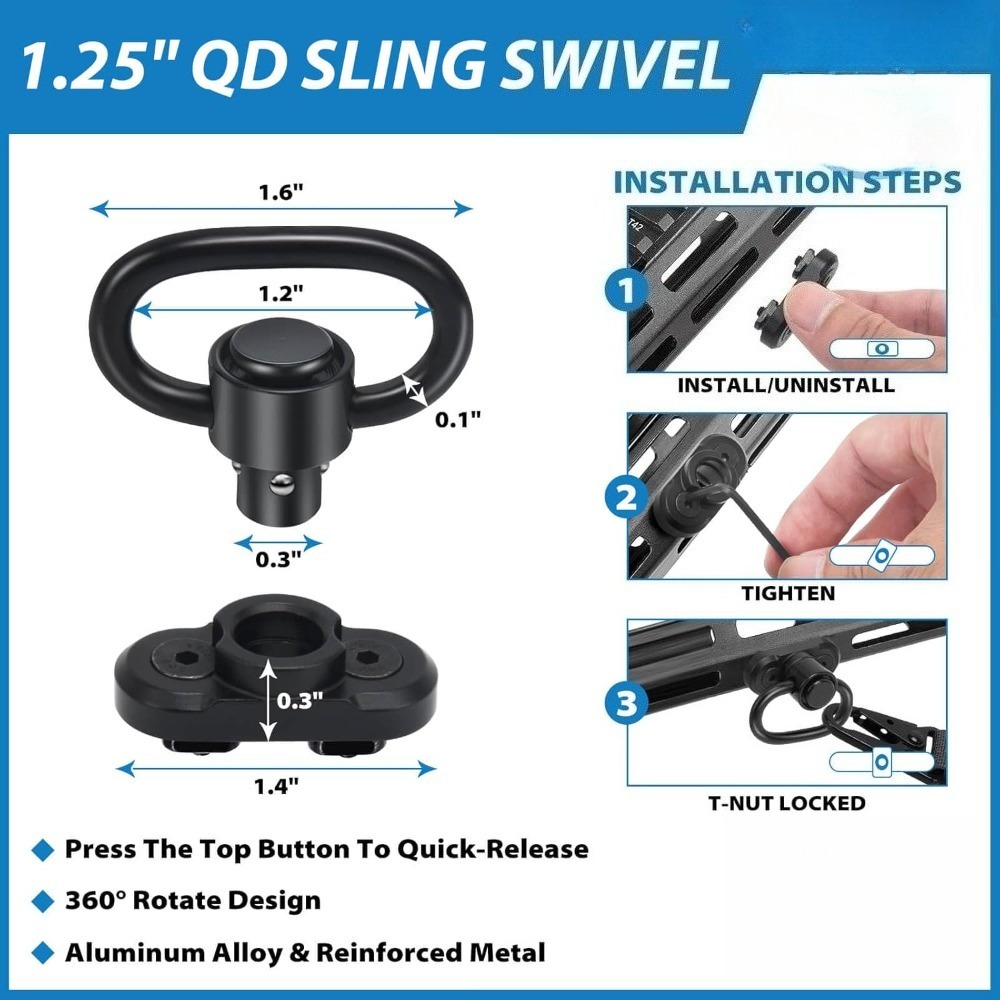 Tactical 2 Point Rifle Sling Q - đánh giá và giá Rifle Sling Swivel