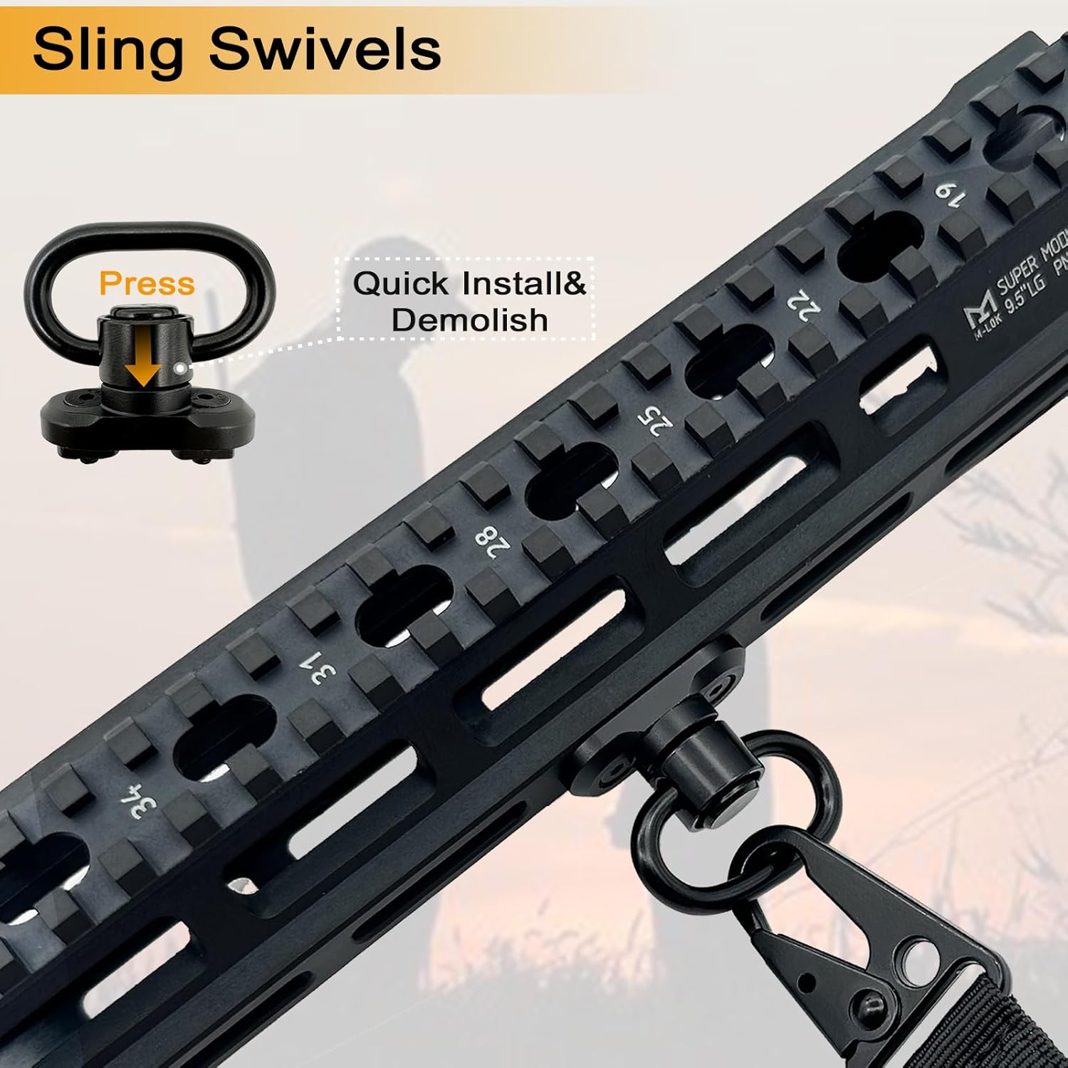 2 Point QD Rifle Sling with Le - đánh giá và giá Rifle Sling Swivel